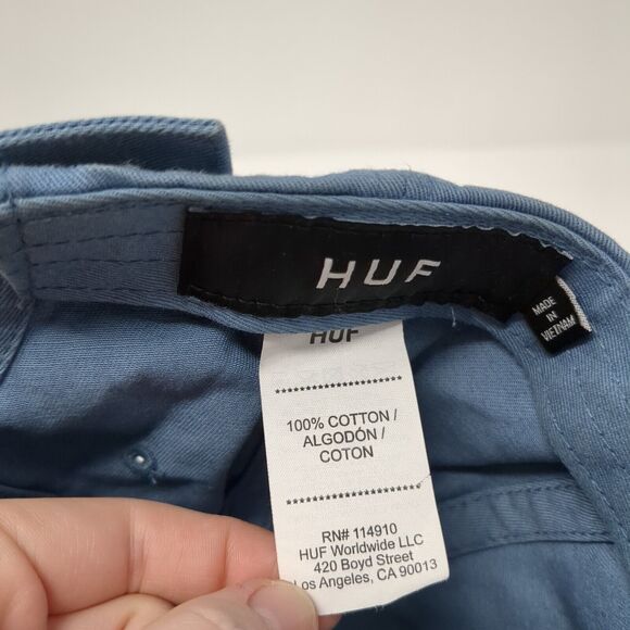 HUF Slideback Hat Blue One Size Adjustable Embroidered Vented Holes 6 Panel - Picture 8 of 8
